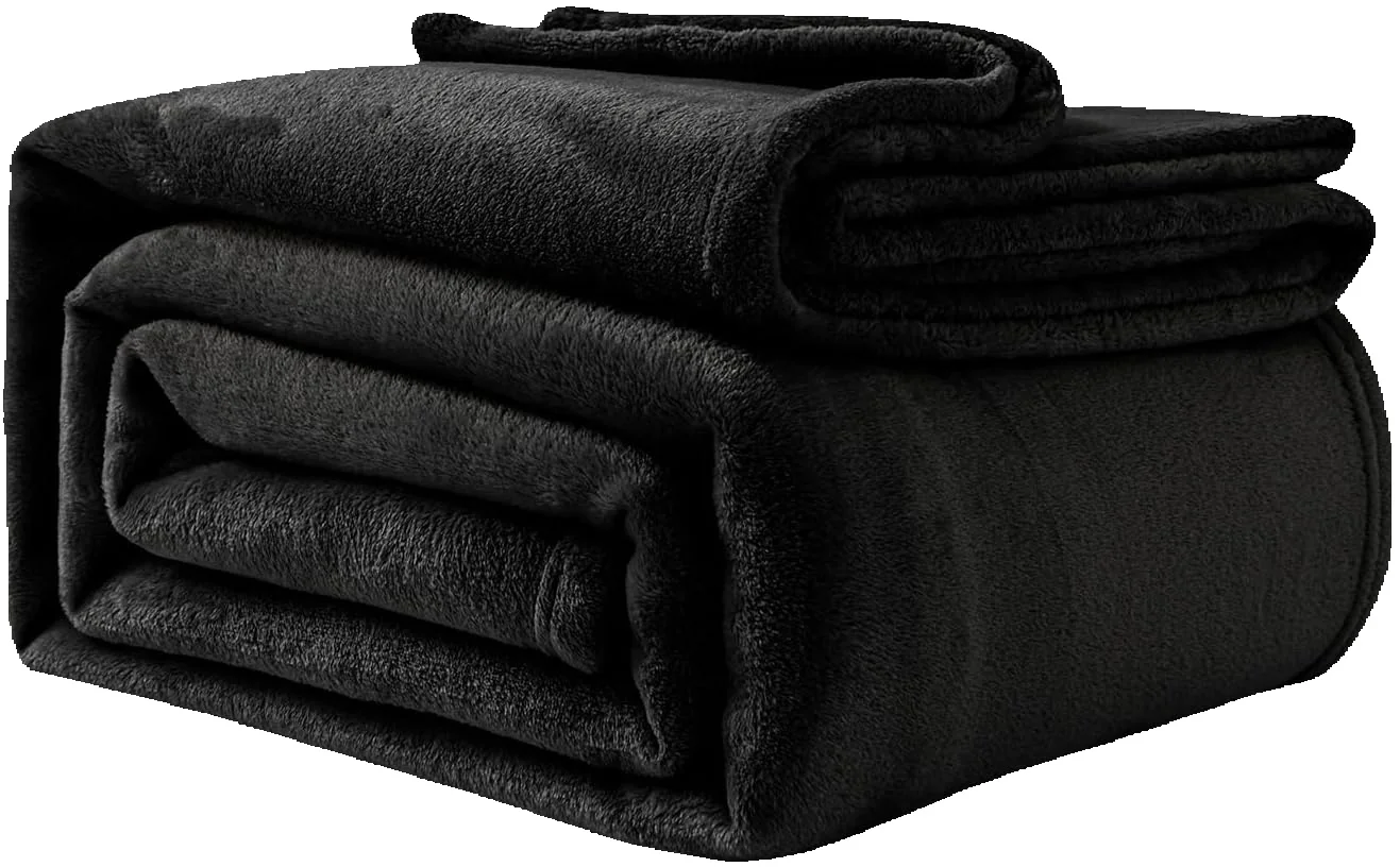 Good Nite Knuffeldeken Fluffy Fleece Dagdeken voor volwassenen Zachte bankdeken Warm en wasbaar Zwart
