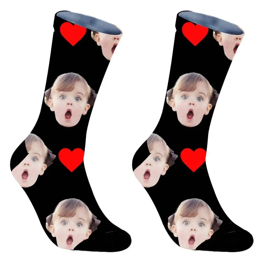 

Personal Customized Avatar Printed Socks for Men Women Fashion Funny Cotton sprot Socks for DIY Design Compression Socks