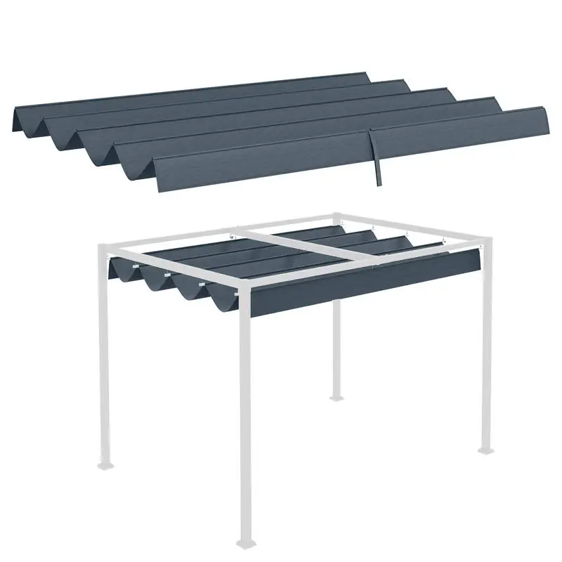 Techo de repuesto para gazebo de jardín de 2,85 x 2 m, extensible, fácil montaje, poliéster, gris oscuro