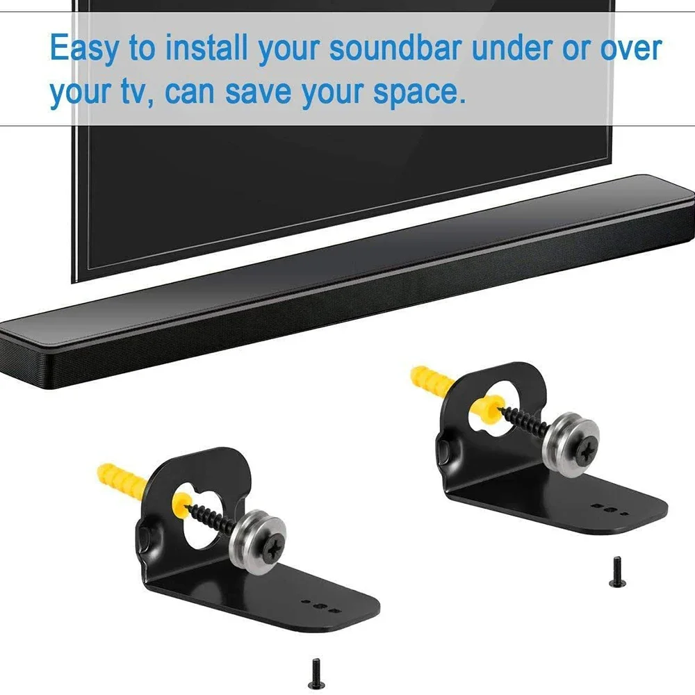 2pcs/set Black Steel Wall Mounting Brackets w/screw for Samsung Soundbar HW-M450 HW-M550 HW-M430 HW-M360 HW-MM45 HW-K360 HW-K650