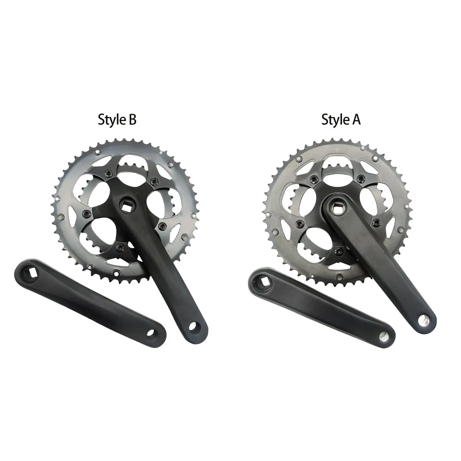 Bike Crankset Replacement Aluminum Alloy for Mountain Road Bike Lightweight Cycling Easy Installation 50/34T Bike Crank Arm Set