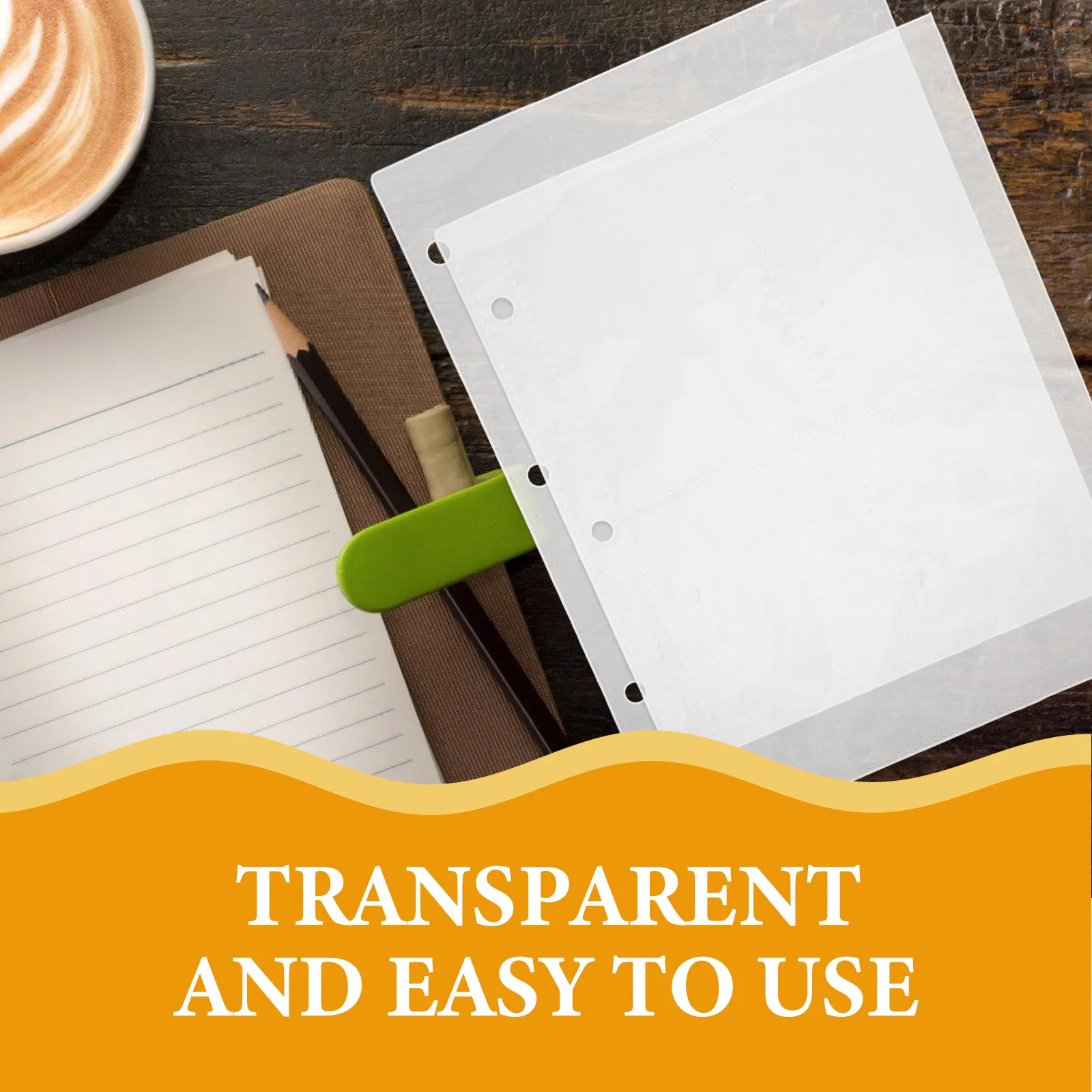 10Pcs Clear Binder Sleeves Refill Pages for Card Protector Trading Sports Photos Plastic Page Inserts