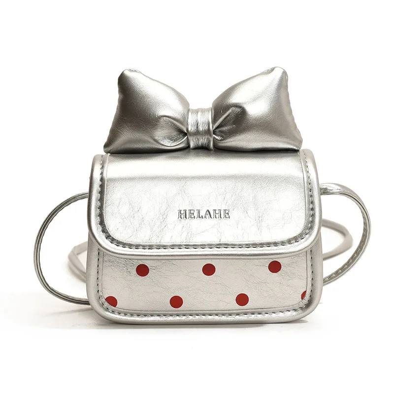 

2025 Mini Square Bag with Bow for Kids Crossbody Bag with Zipper and Headphone Jack