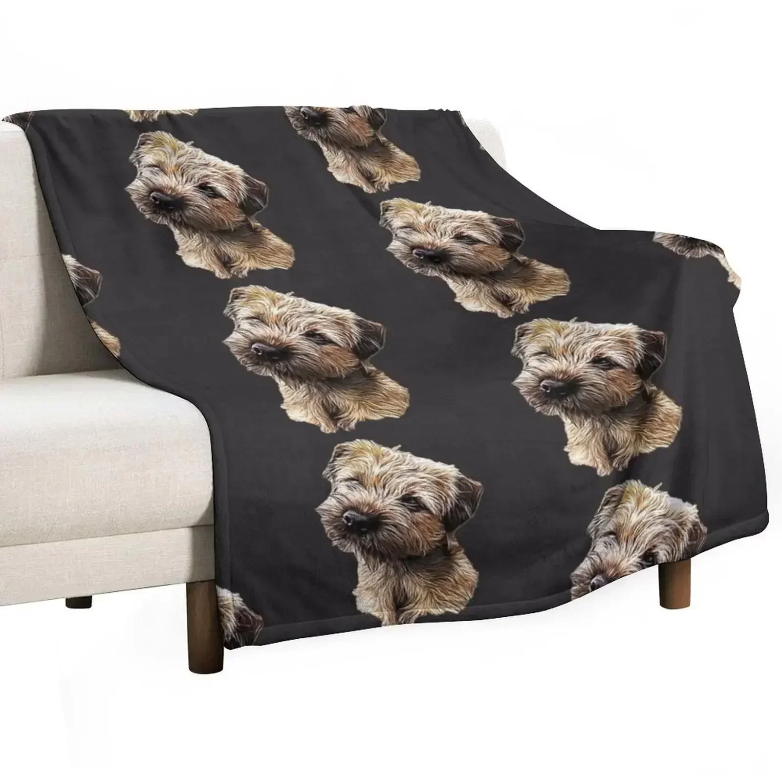 Border Terrier Cute Puppy Dog Throw Blanket Kid'S Bed covers Beach Winter beds Blankets