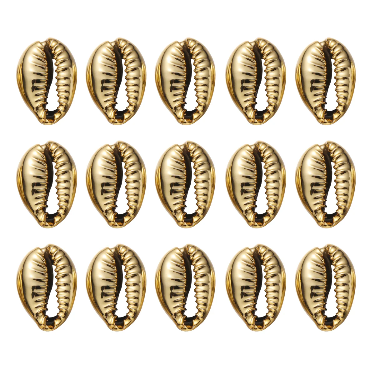

50Pcs Gold Shell Beads Accessories Durable Plated DIY Bracelets Necklace Earrings Keychain Craft Materials Unique Jewelry Shell