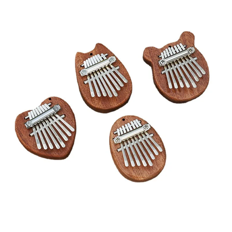 

8 Key Mini Kalimba Thumb Piano Wooden/Acrylic Small Wearable Musical Instrument Pendant Mbira Gift Finger Piano For Adult Kids