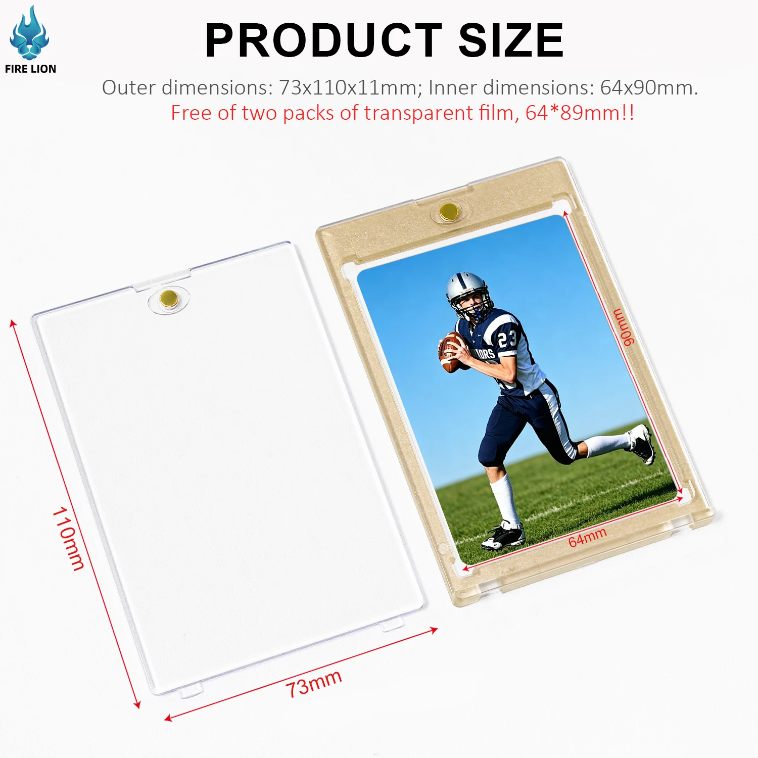 

1PCS Gold Card Holder35PT Magnetic Attraction Type Gaming Sports Trading Card Display Case Kpop Idol Photo Protective Sleeves