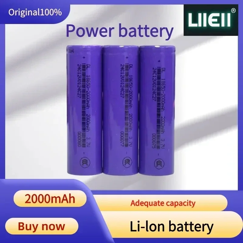 الأصلي 100% 18650 بطارية ليثيوم أيون قابلة للشحن 3.7 فولت 2000 مللي أمبير 10A التفريغ لمصباح يدوي وأداة السلطة مفك البراغي القدرة الحقيقية