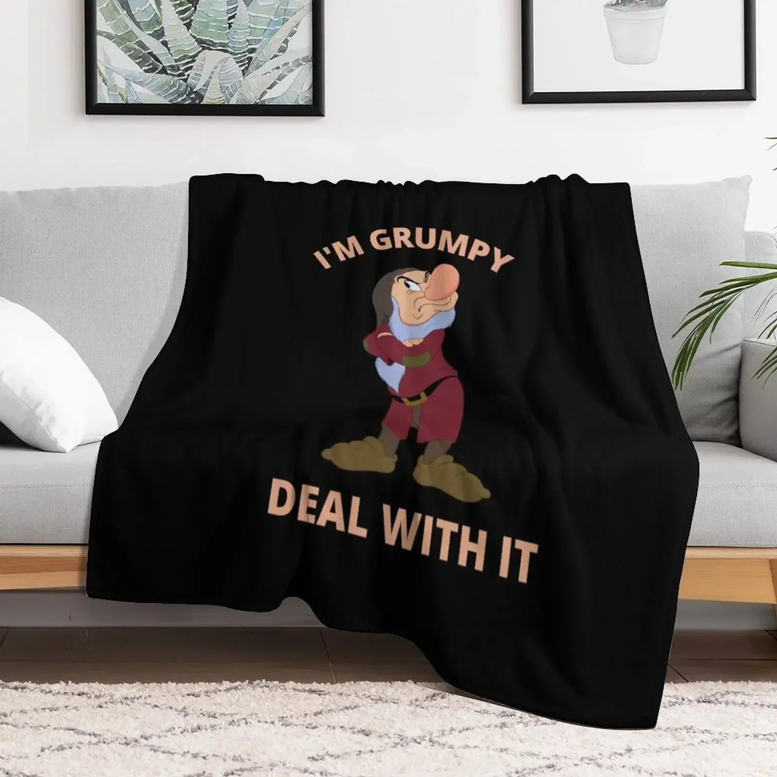 I'm Grumpy Deal With It Funny Saying Throw Blanket Thermals For Travel valentine gift ideas Bed linens Luxury Throw Blankets