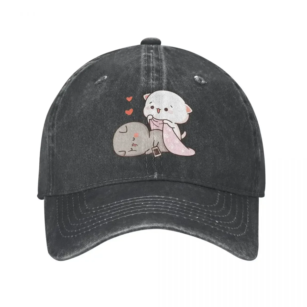 Peach And Goma Mochi Cat Drooling Baseball Cap cowboy hat Peaked cap Cowboy Bebop Hats Men and women hats