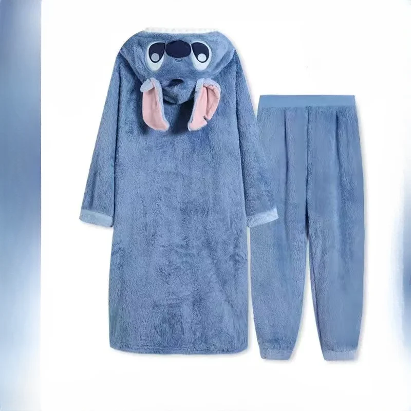 Kawaii Stitch Pajamas Cartoon Stitch Suit Korean Style Cute Loose Large Size Pajamas Girly Heart Thick Comfortable Soft