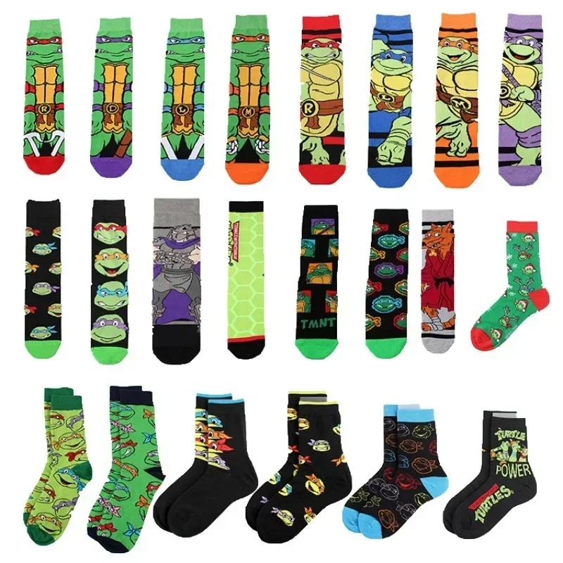 Calcetines para adultos de Tortugas Ninja mutantes adolescentes, medias cálidas de algodón, calcetines de dibujos animados de Anime para niños, ventilan la absorción del sudor, resistentes a los olores