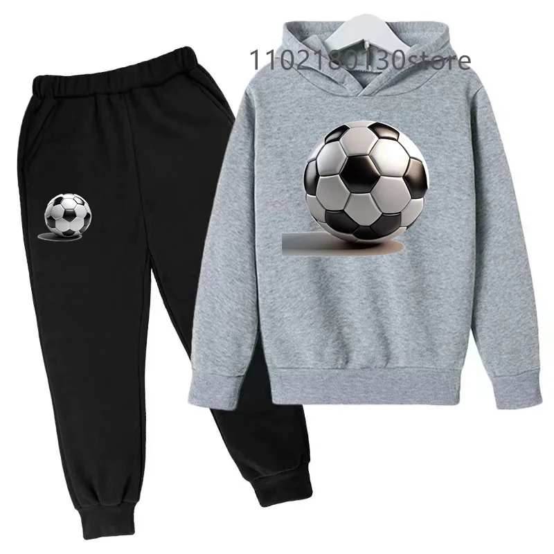 

Football sport Hoodie tops+Pants Set Toddler Coat spring autumn Children's 3-12 Year Boy Girl Sweatshirt leisure Clothing