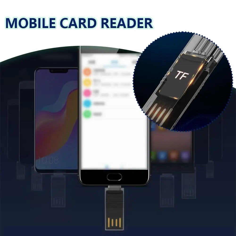 Lector de tarjetas Otg Universal para Huawei, lector de tarjetas TF tipo C, convertidor de unidad Flash, accesorios de teléfono móvil F1P4, Android