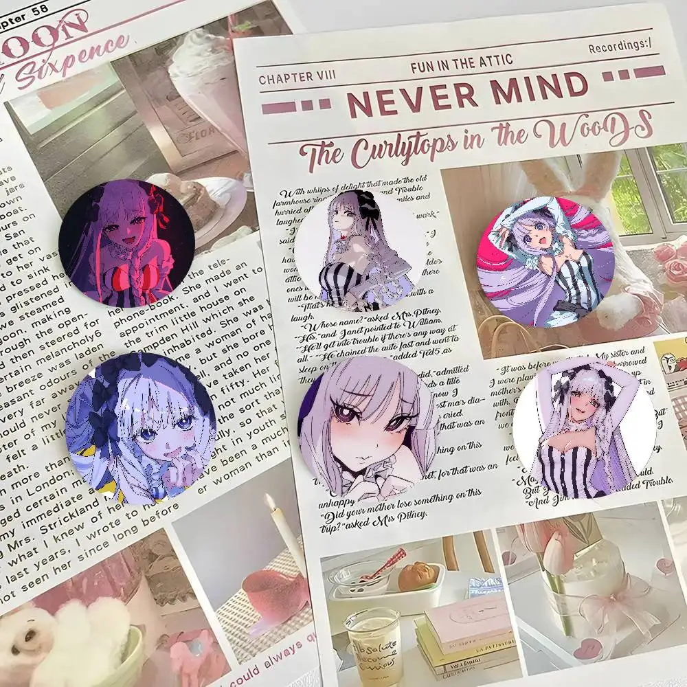 Francesca Prelati Fate Anime Game Round Badge Lapel Pins For Backpacks Briefcase Laser Brooch Clothes Gifts