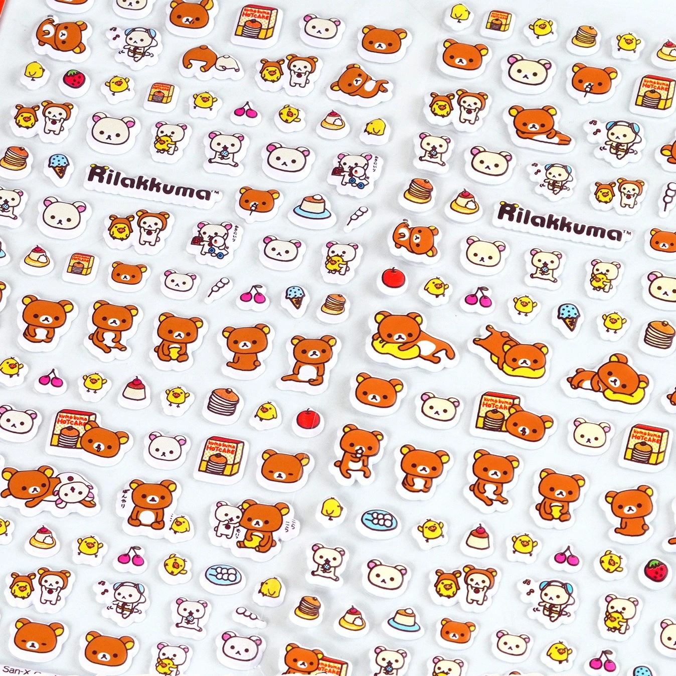 Cartoon Kawaii Rilakkuma Beanie Bubble Sticker Kawaii Anime Dreidimensionale 3D Puffy Bulk Aufkleber DIY Spielzeug Aufkleber Geschenk – Detail 5