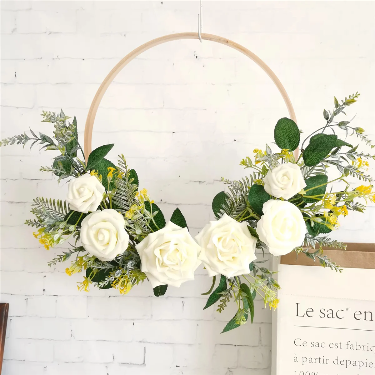 Bamboo Floral Hoop Wreath Macrame Craft Dream Catcher Hoops Rings for DIY Wedding Wreath Decor,Macrame Dream Catcher HOT