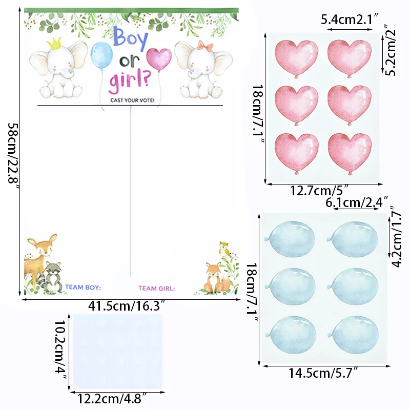 1sets Gender Reveal Game Voting Poster Board Team Girl Or Boy Voting Stickers For Baby Shower Birthday Party Decoration Supplies