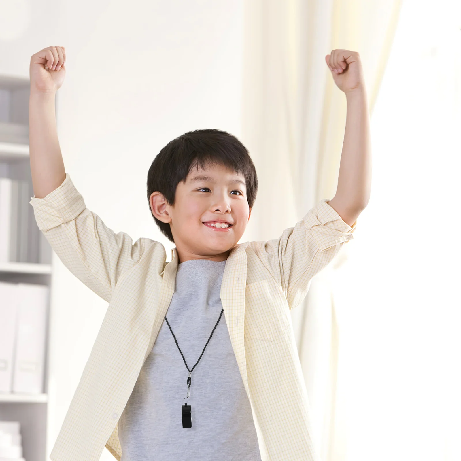 

2pcs Referee Neck Whistle Black Abs Survival Whistle For Emergency Signaling Outdoor Camping Hiking Basketball Training Coaching