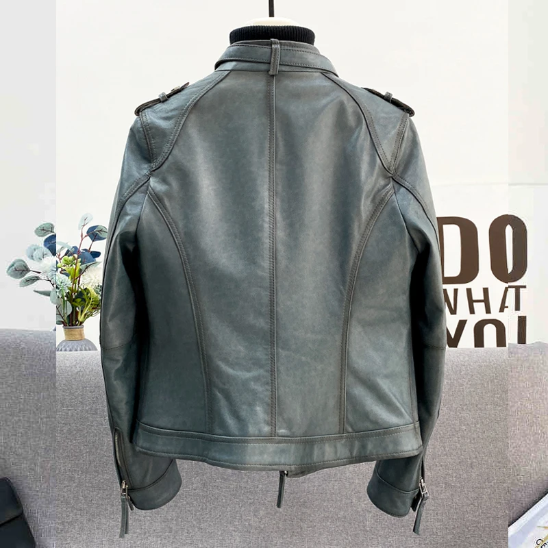 Sheepskin Jacket Women Real Spring Autumn Winter Motorcycle Jacket Women For Fashion Luxury Genuine Leather Jacket Women Natural