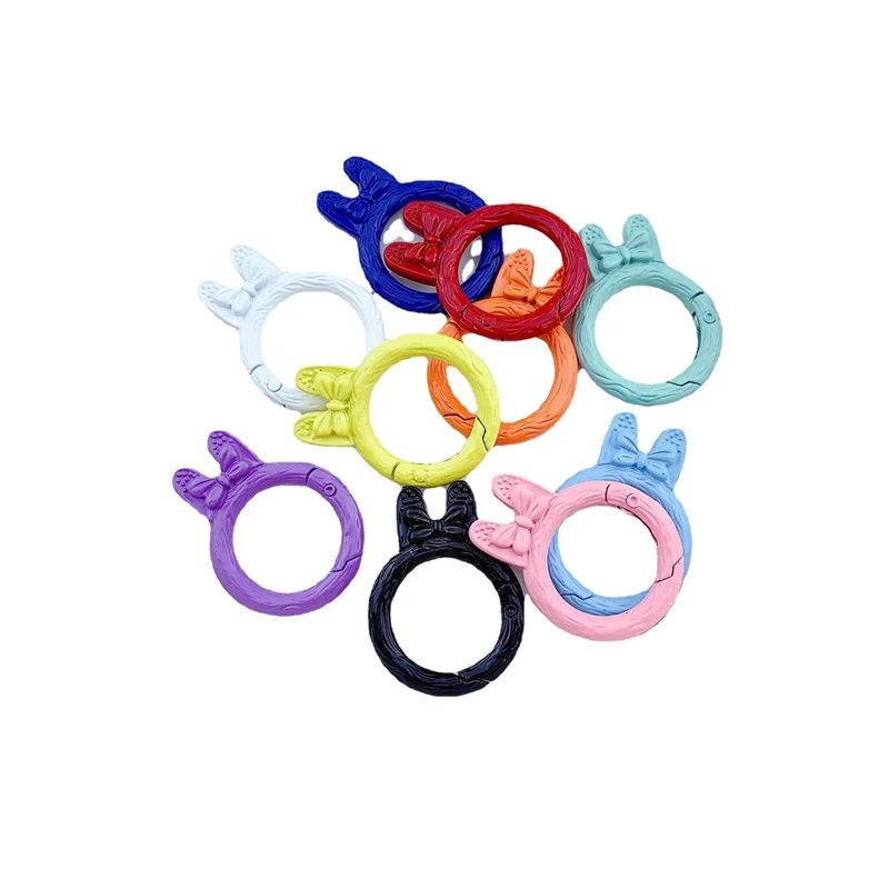 5pcs Metal Swivel Clip Spring Gate  Hexagon Shape Rhomboid Ring Snap Hooks for Bag Holder Keyring Buckle Diy Accessories