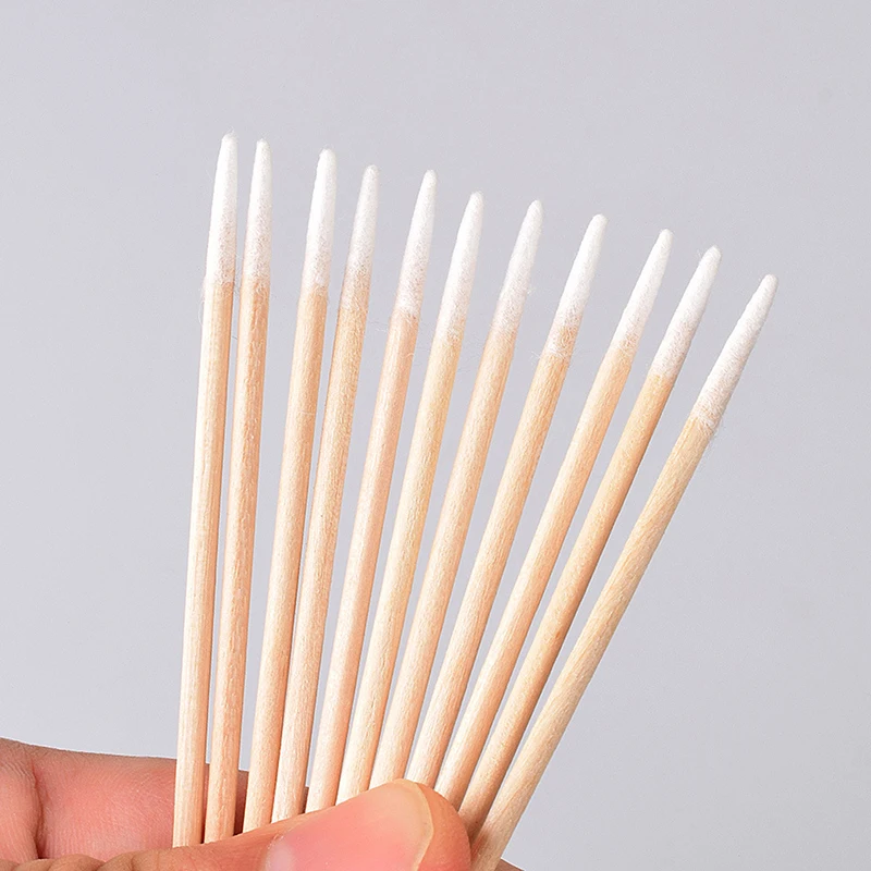 100 Pcs Ultra-thin Cotton Swab Small Tip Pointed For Huawei Samsung Mobile Phone Charging Port Headphone Hole Cleaning Tool