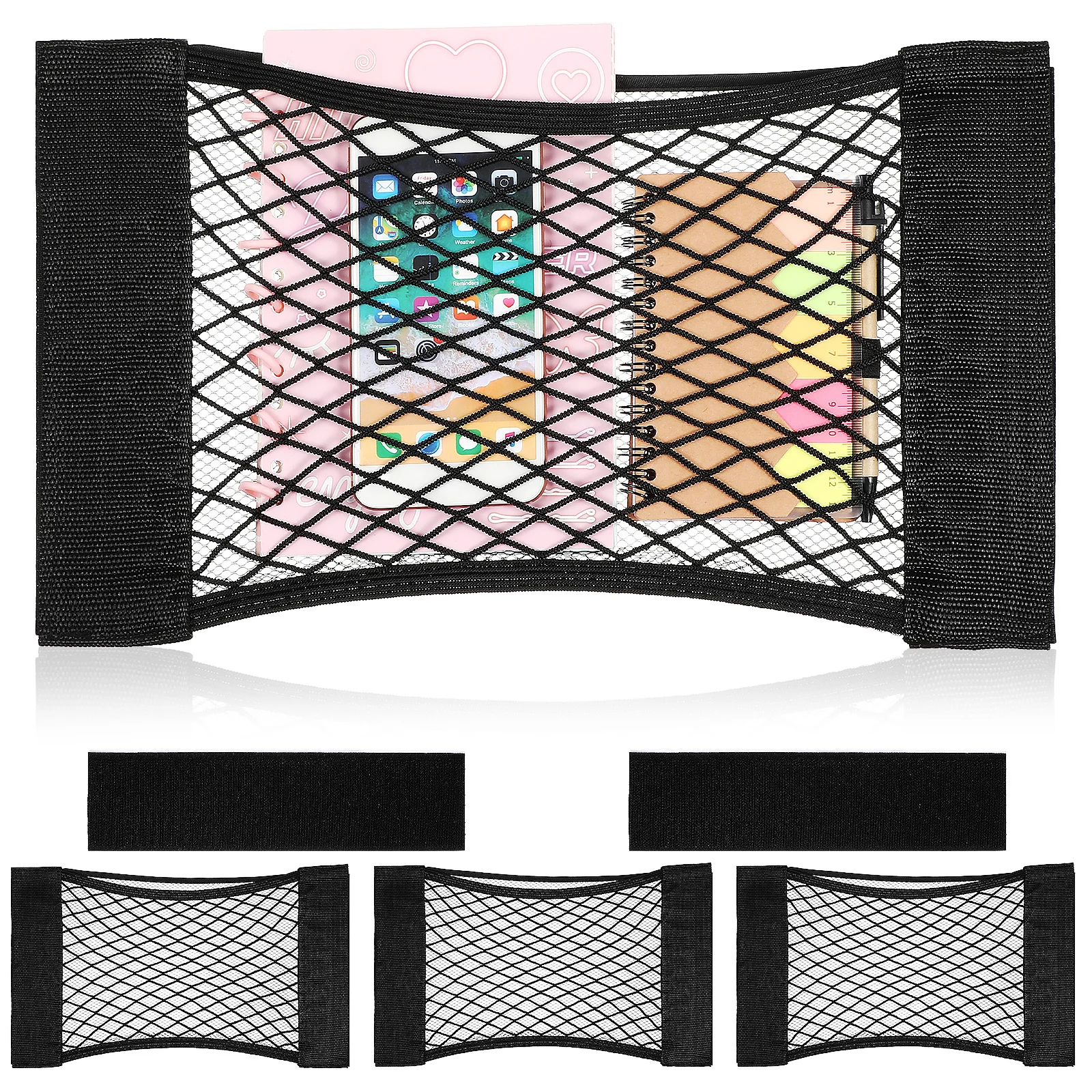 4 stücke Band Lagerung Net Elastische Mesh Cargo Net Für Auto Stamm Organizer Klebstoff Tasche Wand Lagerung Netting Kleine