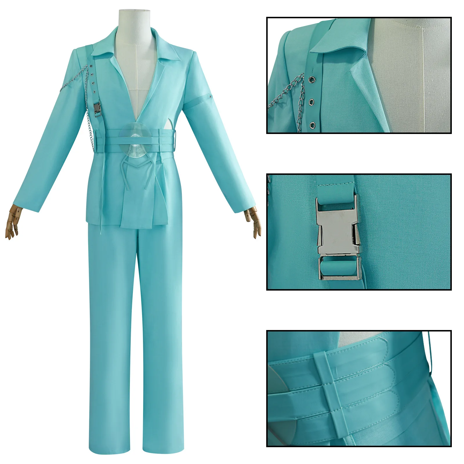 Luka R7 Blue Stage Suit Cosplay Full Set Costume Outfit for Men Halloween Carnival Party Performance Deluxe Cos Convention - view 3