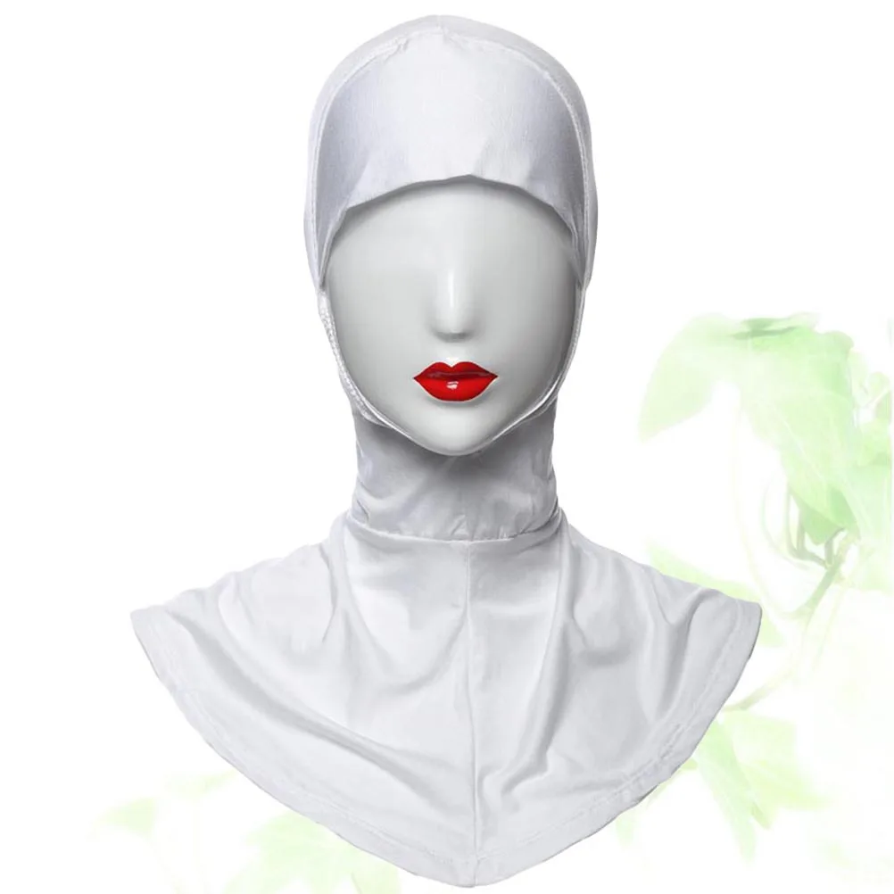 Regulowany damski hidżab modalny 43x45 cm, biały, wewnętrzny szal na głowę, chusta, bandana na Ramadan, letni szalik, islamski prezent.