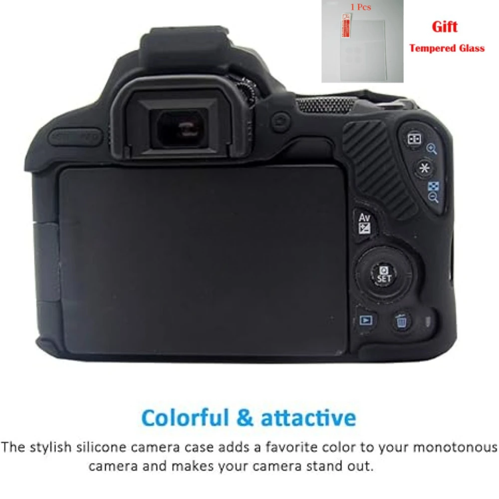 

Camera Soft Silicone Case Rubber Protector Skin， For Canon EOS 200D Mark II 250D Rebel SL2 SL3 Body Cover Protector
