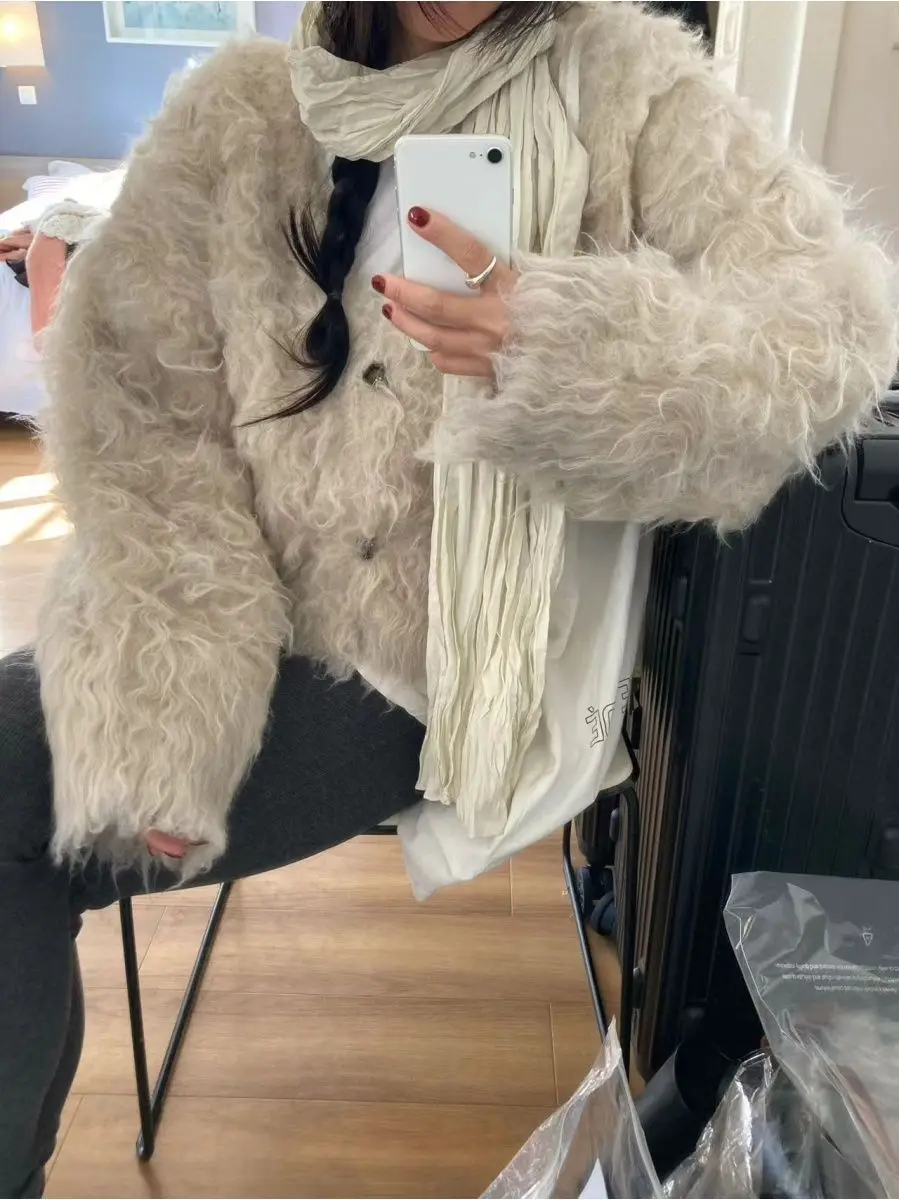 Women's High-end Instant Fur Cardigan Jacket