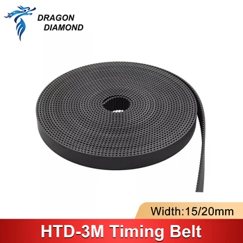 5M/10M HTD3M חגורת פתיחה PU 3M 10mm - 30mm חגורת העברה פוליאוריטן 3M למכונת חיתוך וחריטה בלייזר CO2