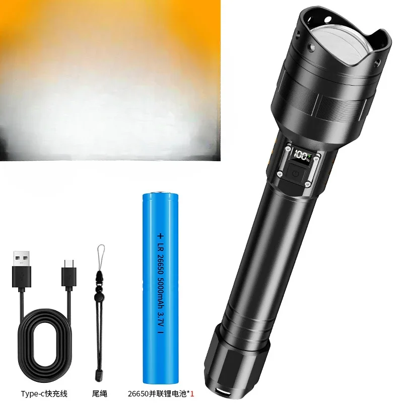 

Strong Light Flashlight, Concentrated Charging, Outdoor Long-range Zoom Patrol