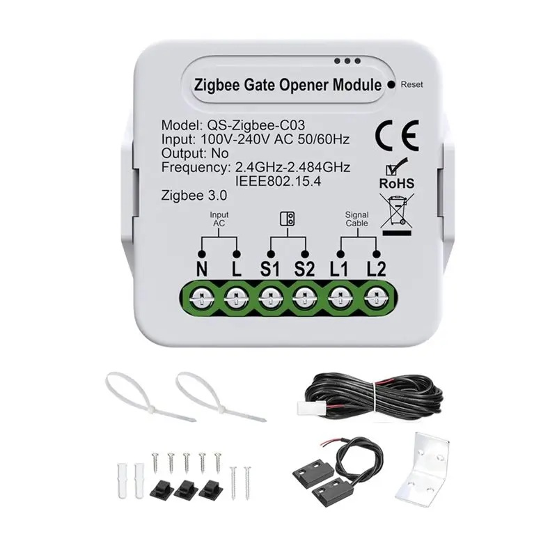 

B27B Smartzigbee Garage Door Opener - Remote Control Gate Accessory Compatible With Alexa & Googlehome