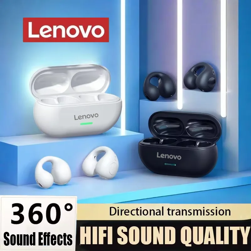 جديد لينوفو الأصلي العظام التوصيل سماعة رأس لاسلكية بلوتوث 5.3 سماعات ستيريو الحد من الضوضاء الاستعداد الطويل