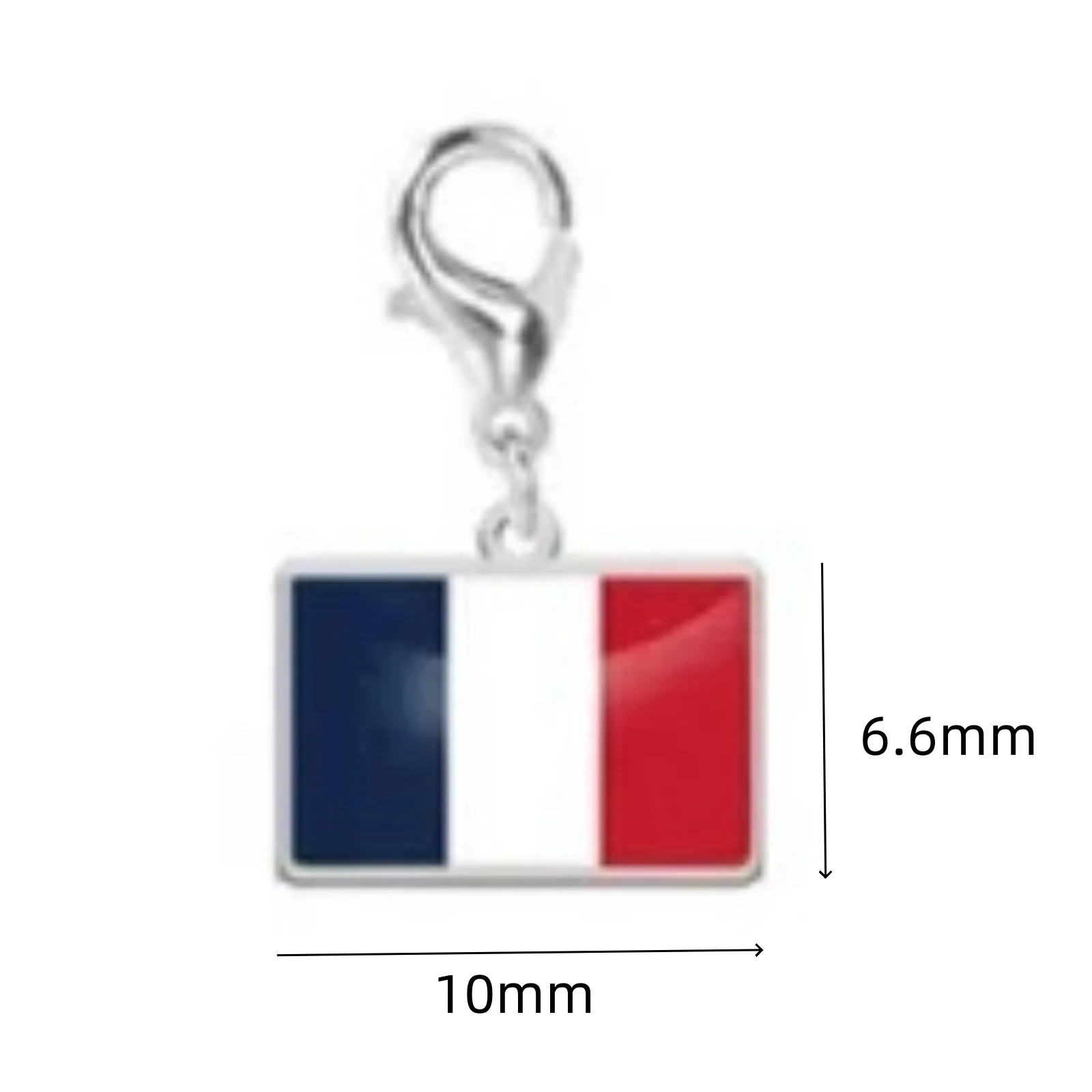 Flaggen-Karabinerhaken Stahlanhänger Edelstahl Mode Französische Deutsche Nationalflagge Anhänger DIY Armband Schlüsselanhänger Geschenk – Detail 12
