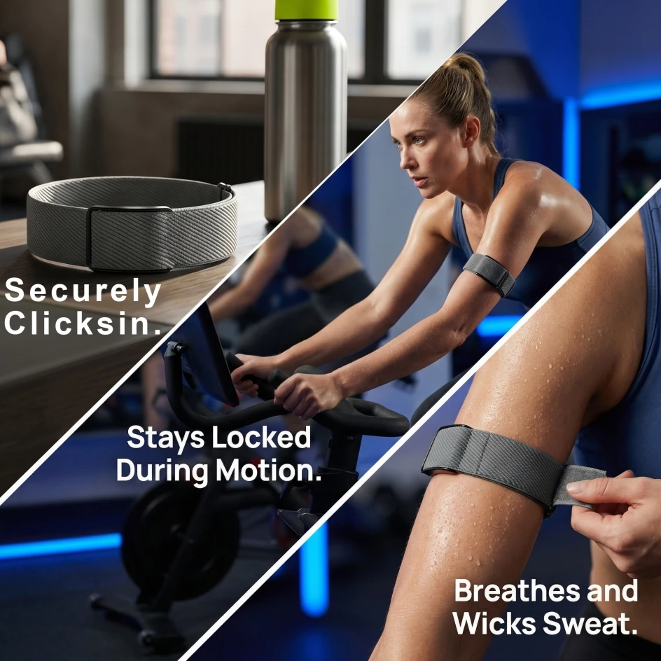 Armband + Adapterrahmen für Amazfit Helio, verstellbares, atmungsaktives Nylon-Sportband für Fitness-Tracker, Schlaufen-Ersatz-Bizepsband – Detail 4