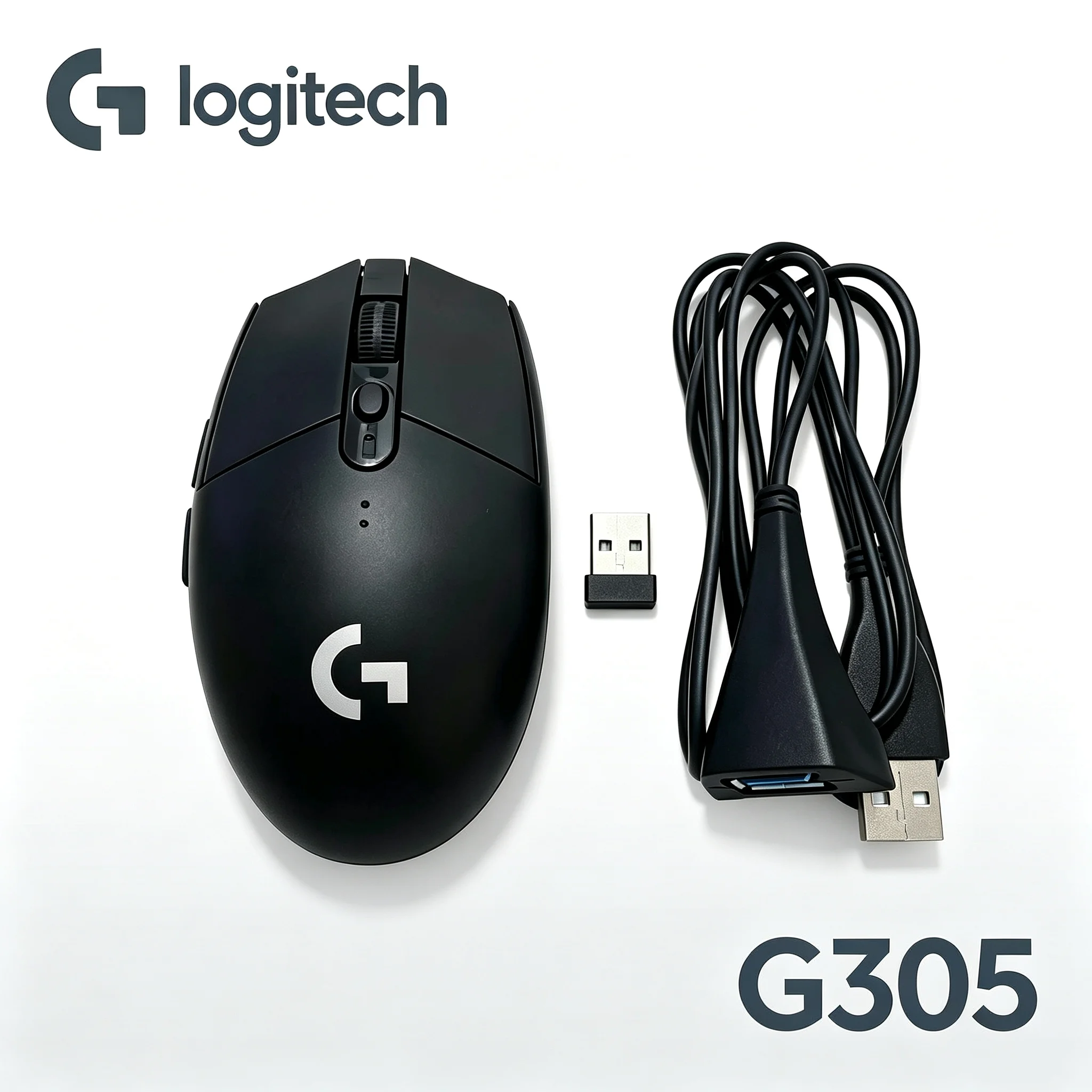 Logitech G305 LIGHTSPEED Wireless Gaming Mouse, USB Extension Cable Accessory For Stable Wireless Link, Perfect Choice For PUBG