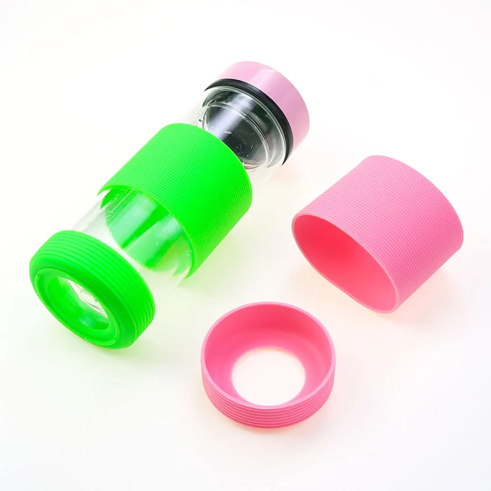 Silicone world 2pcs/set 6.5CM Silicone Cup Cover Stripes Heat Insulated For Glass Cup Sleeve 65MM Silicone Cup Bottom Cover