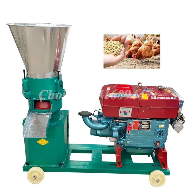 150 kg/h Automatic Diesel Engine Pelletizing Machine for Poultry Feed Processing in Farming Animal Feed Pellet Maker