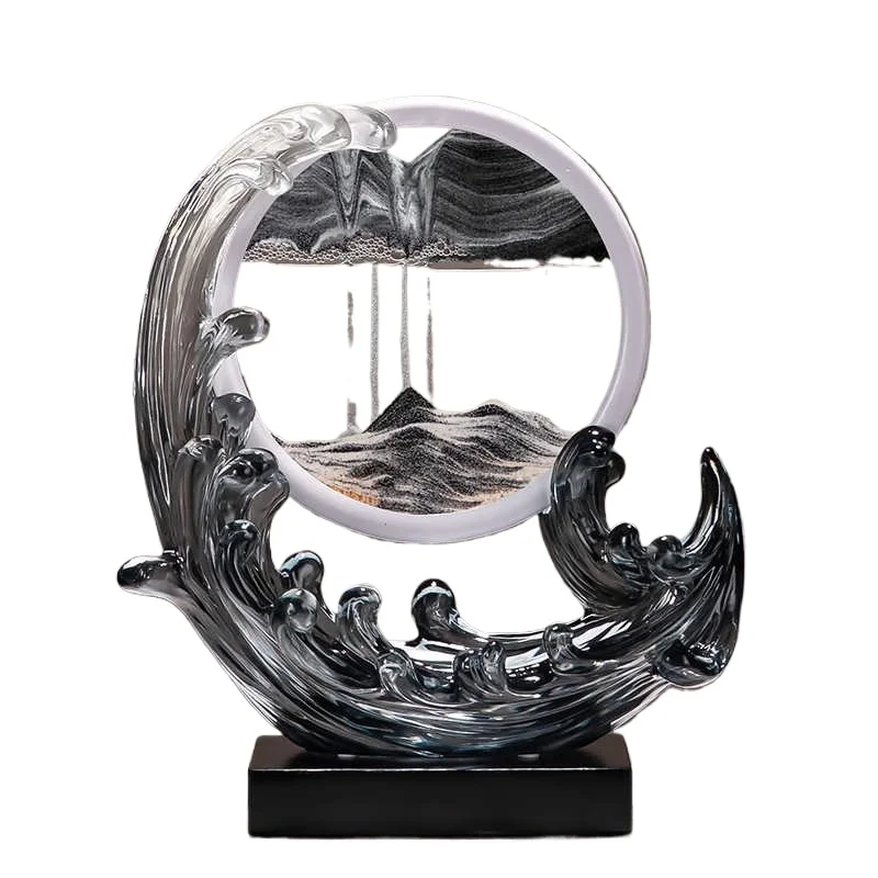 

Fengshengshuiqi quicksand painting ornaments, high-end light luxury high-end home furnishing, living room wine cabinet entrance