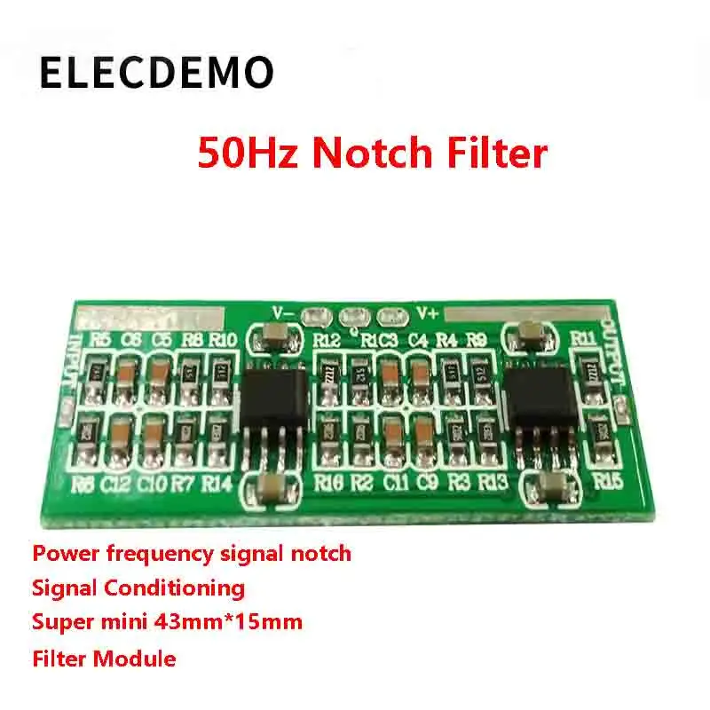 Hoge Q Waarde 50Hz Notch Filter Module Signaal Conditionering Frequentie Filtering