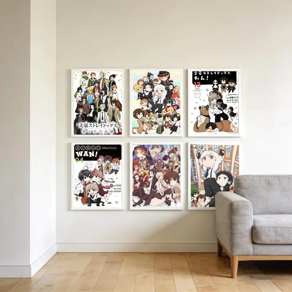 B-Bungo Stray Dogs classic Poster Top-Quality For Household Room Bar Cafe Wall Art Decor  Gift Item