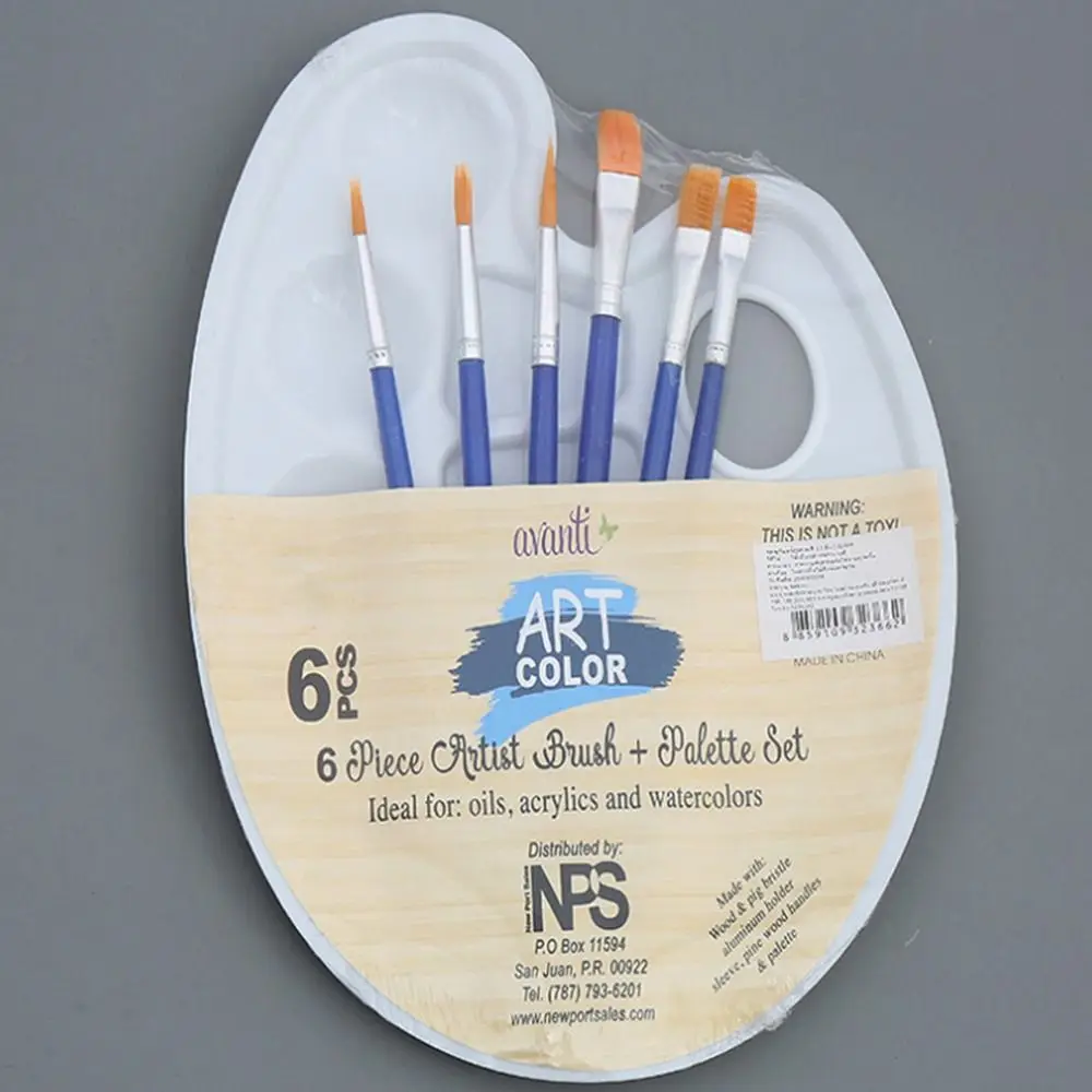 Gouache Brush Drawing Artist Student Art Painting Supplies Oil Painting Palette Art Oval Palette Brush Set Watercolor Tray