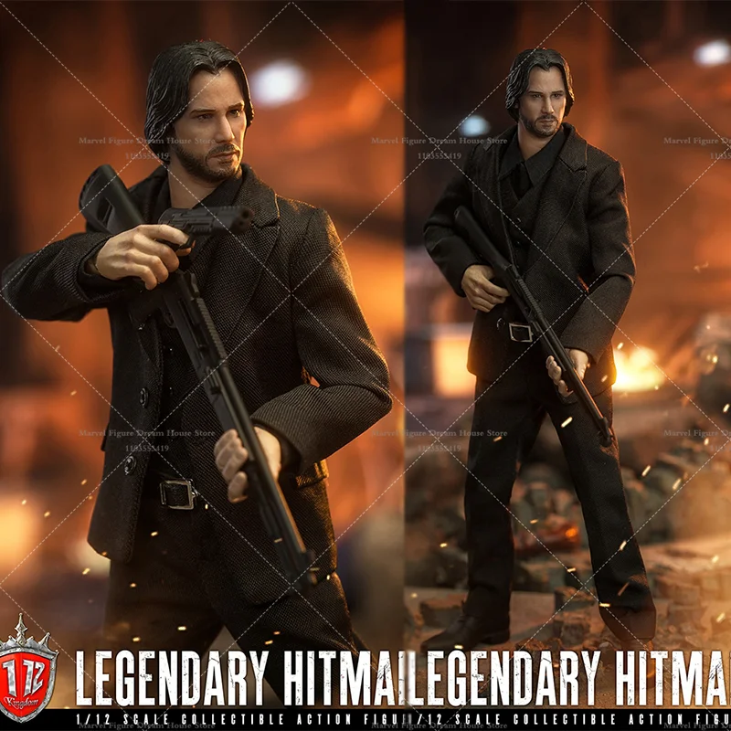 Kingdom KD-9001 1/12 Scale Legendary Hitman Path of Revenge John Wick Realistic Movies 6-inch Full Set Action Figure Soldier