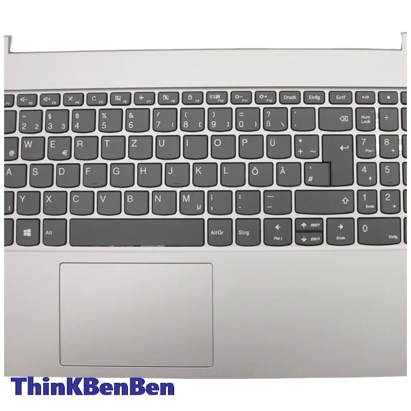 DE German Grey Keyboard Upper Case Palmrest Shell Cover For Lenovo Ideapad S340 15 15IWL 15IML 15API 15IIL 5CB0S18679