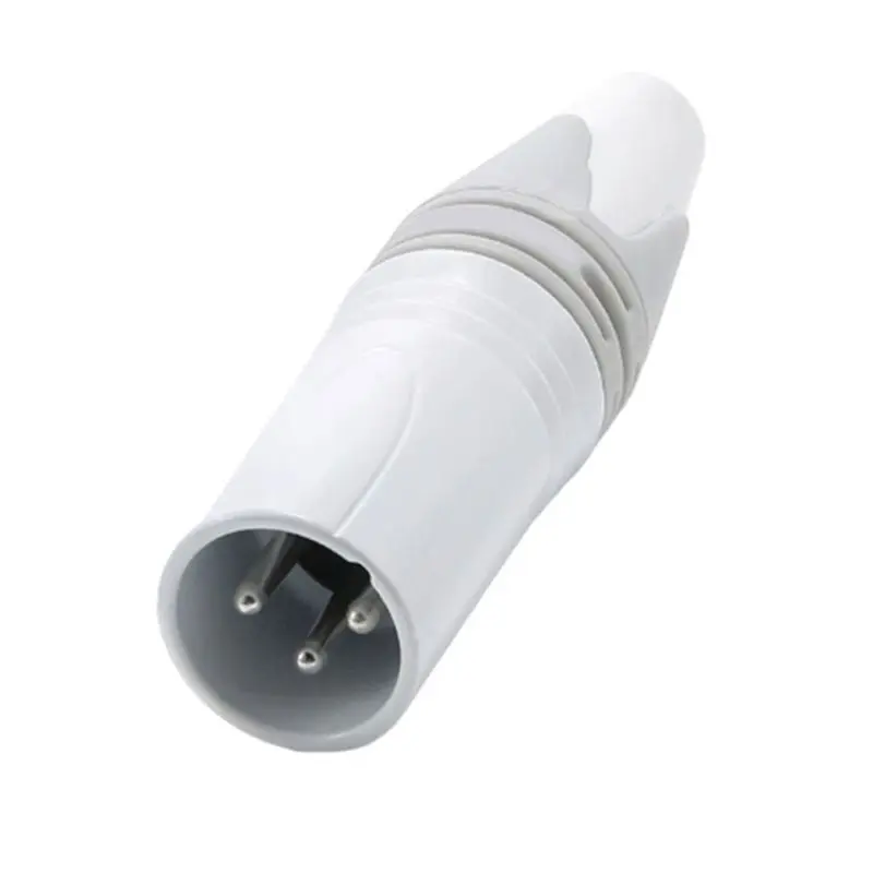 Conector XLR Branco AS95-Neutrik de 3 Pinos, Conector Macho Banhado a Prata, Conector de Cabo de Microfone DIY NC3FXX-WT para Áudio