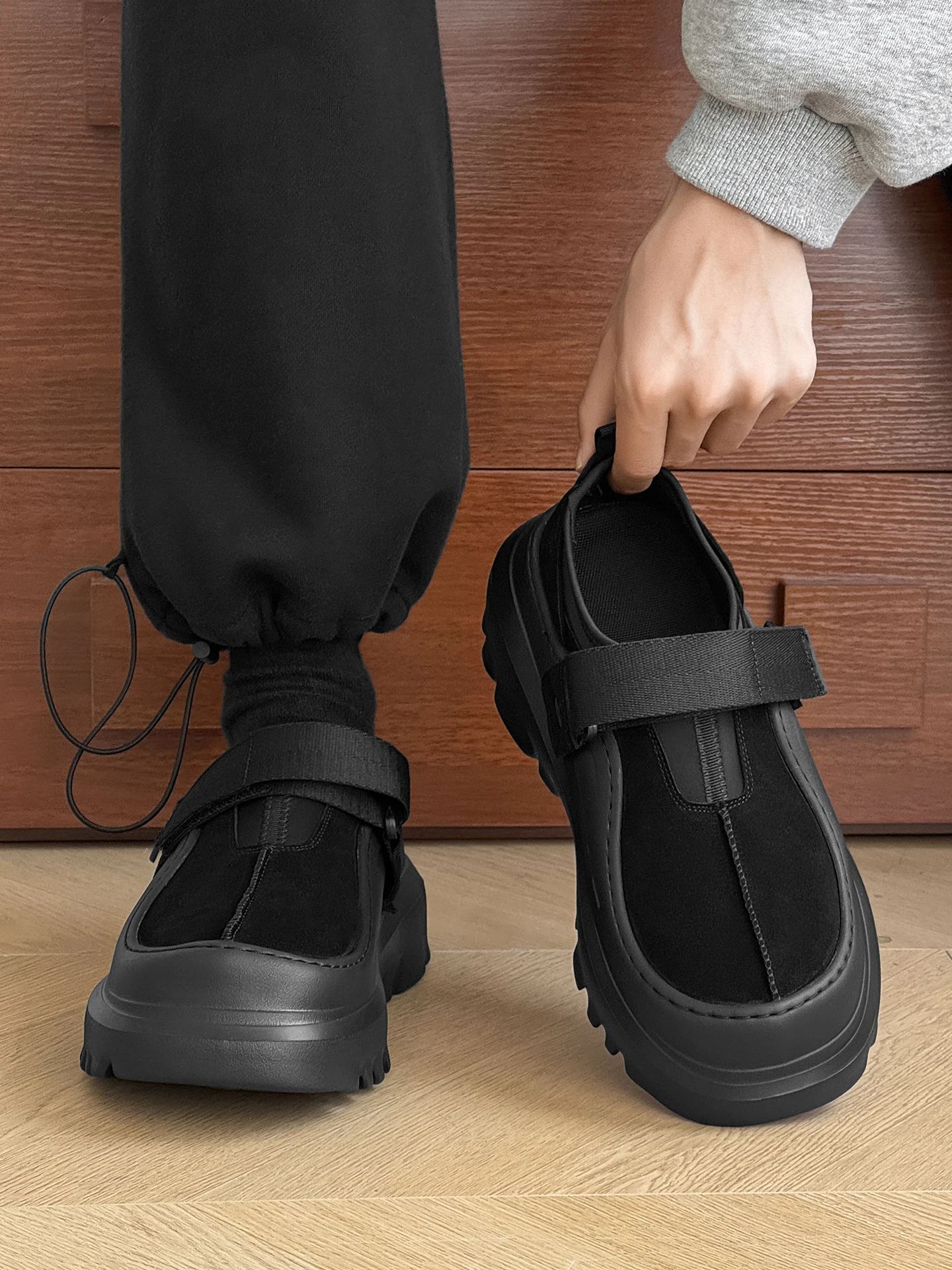 

ex Thi Bot Casual oes Magic Tape Hiking Mountaineering oes Easy to Wear Low Cut Breathable Faionable Couples S...