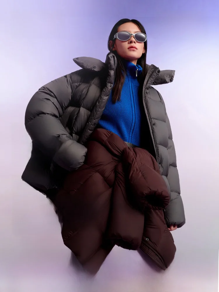 

Bosideng Puffer ell Cap High Fill Power Long down Jaet Women's Slim Fit Small Silhouette Winter Warm Faion Casual