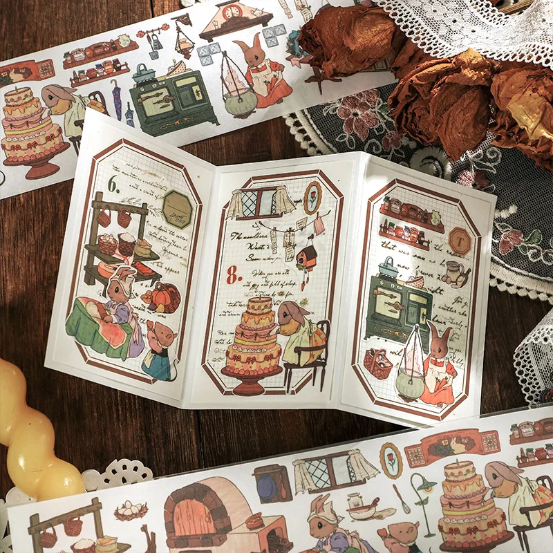 MOHAMM 1 Sheet Lovely Rabbit Stickers for DIY Photo Album Scenes Collage Crafts Notebook Diary Planner